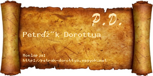 Petrák Dorottya névjegykártya