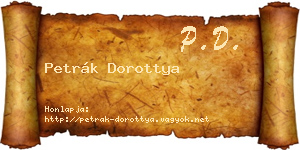 Petrák Dorottya névjegykártya